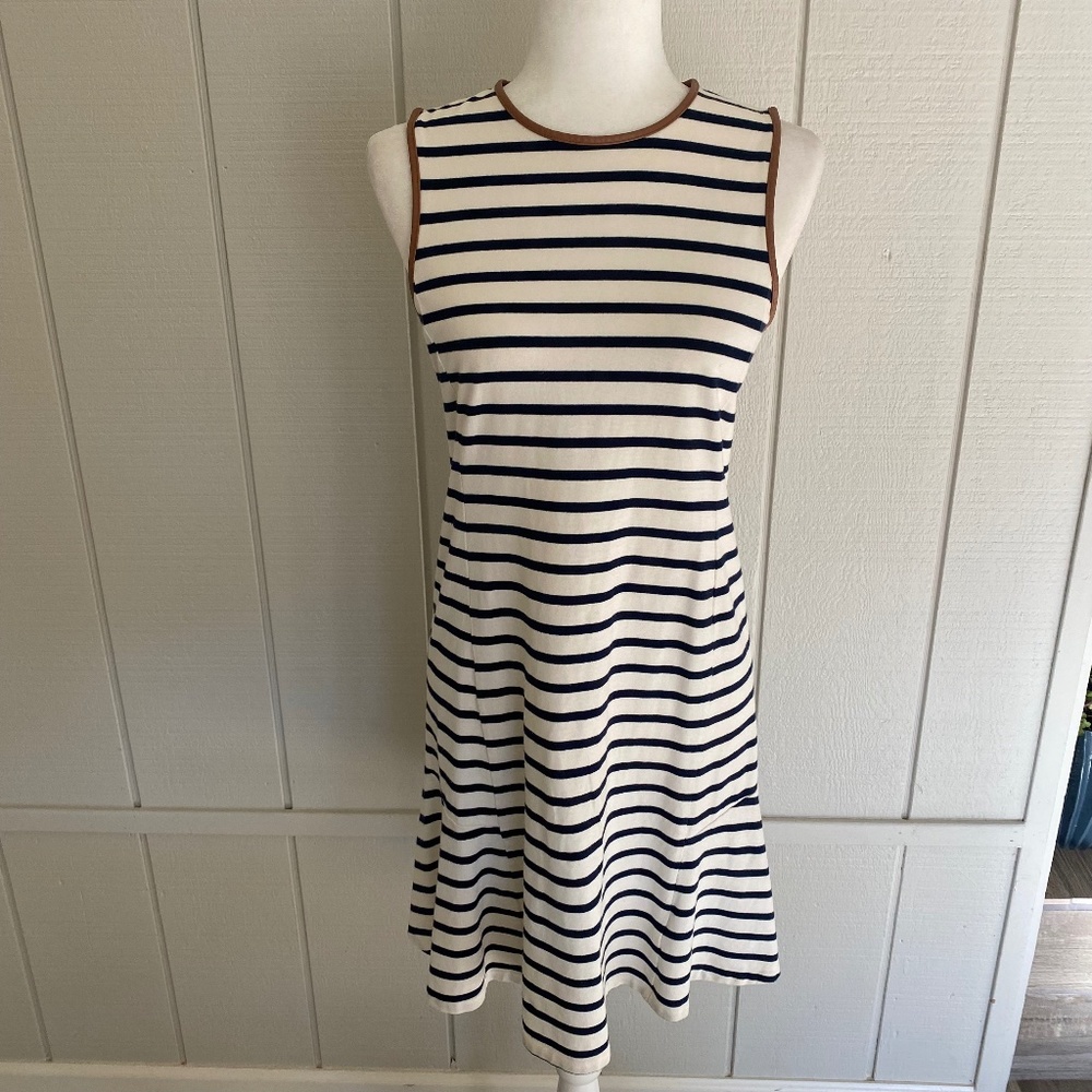 RALPH LAUREN Striped Sleeveless Dress